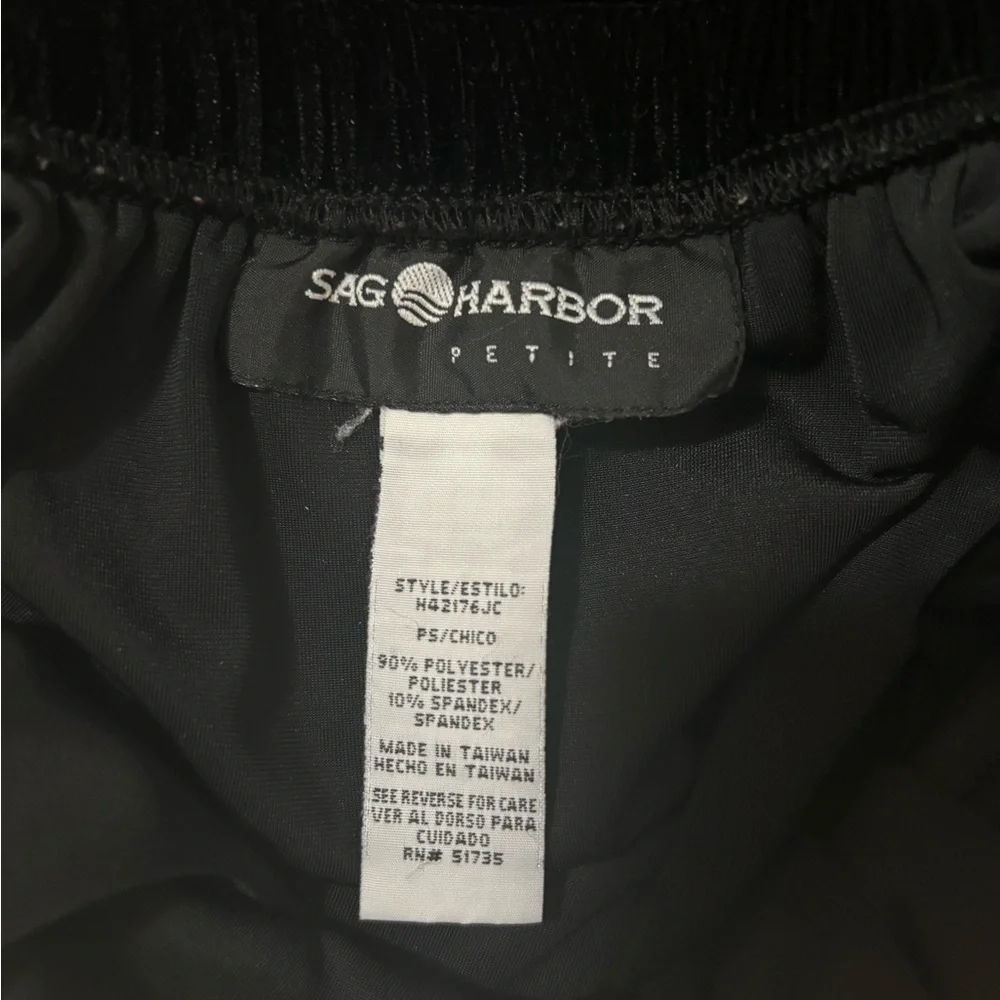 Vintage Sag Harbor Petite Black Velvet Pencil Skirt PS